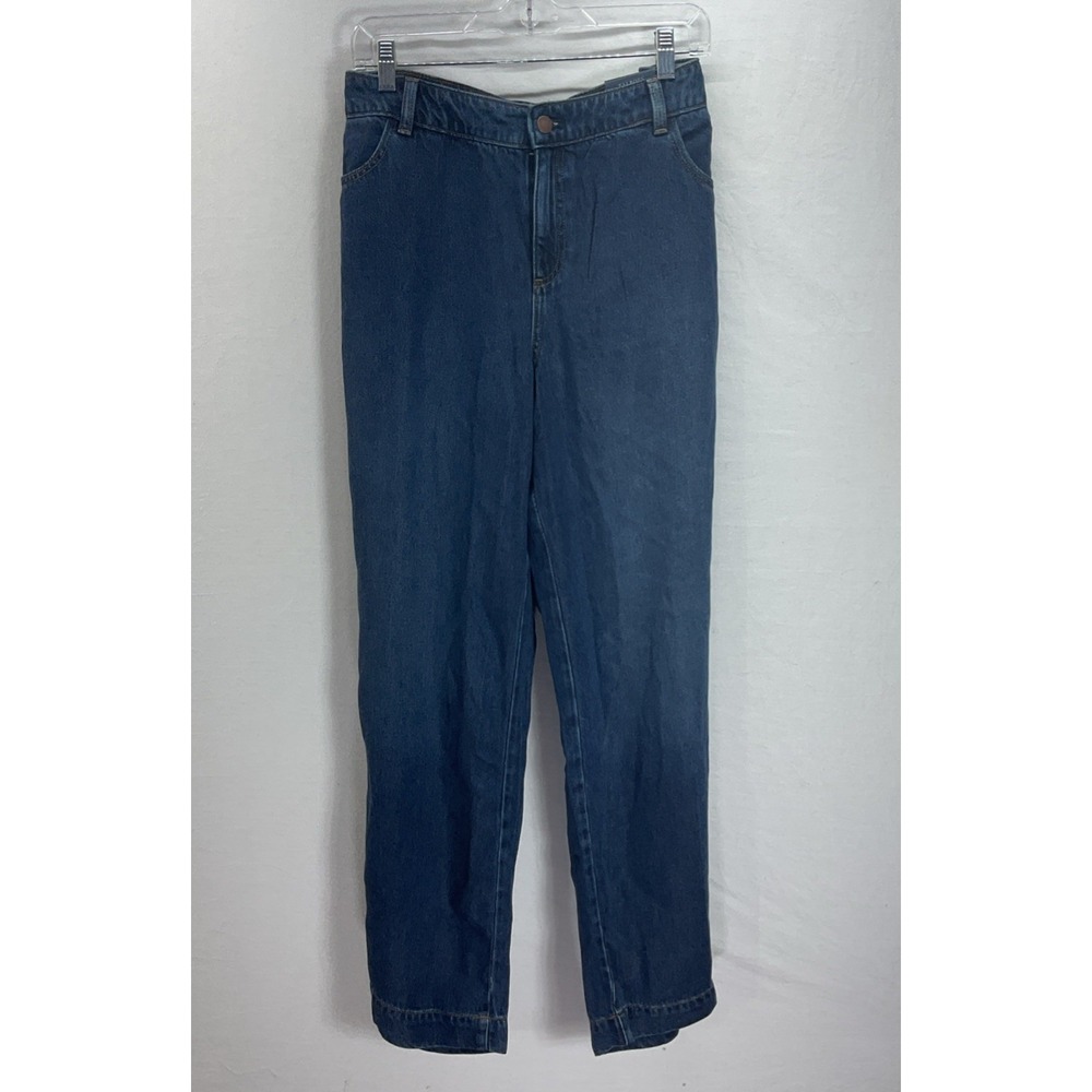 NEW Talbots Size 14W Wide Leg Blue Jeans Classic Fit Trouser Casual Denim